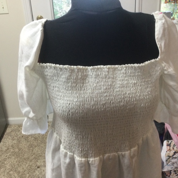 Reformation White Smocked MIDI Dress Size 1X - Picture 3 of 3